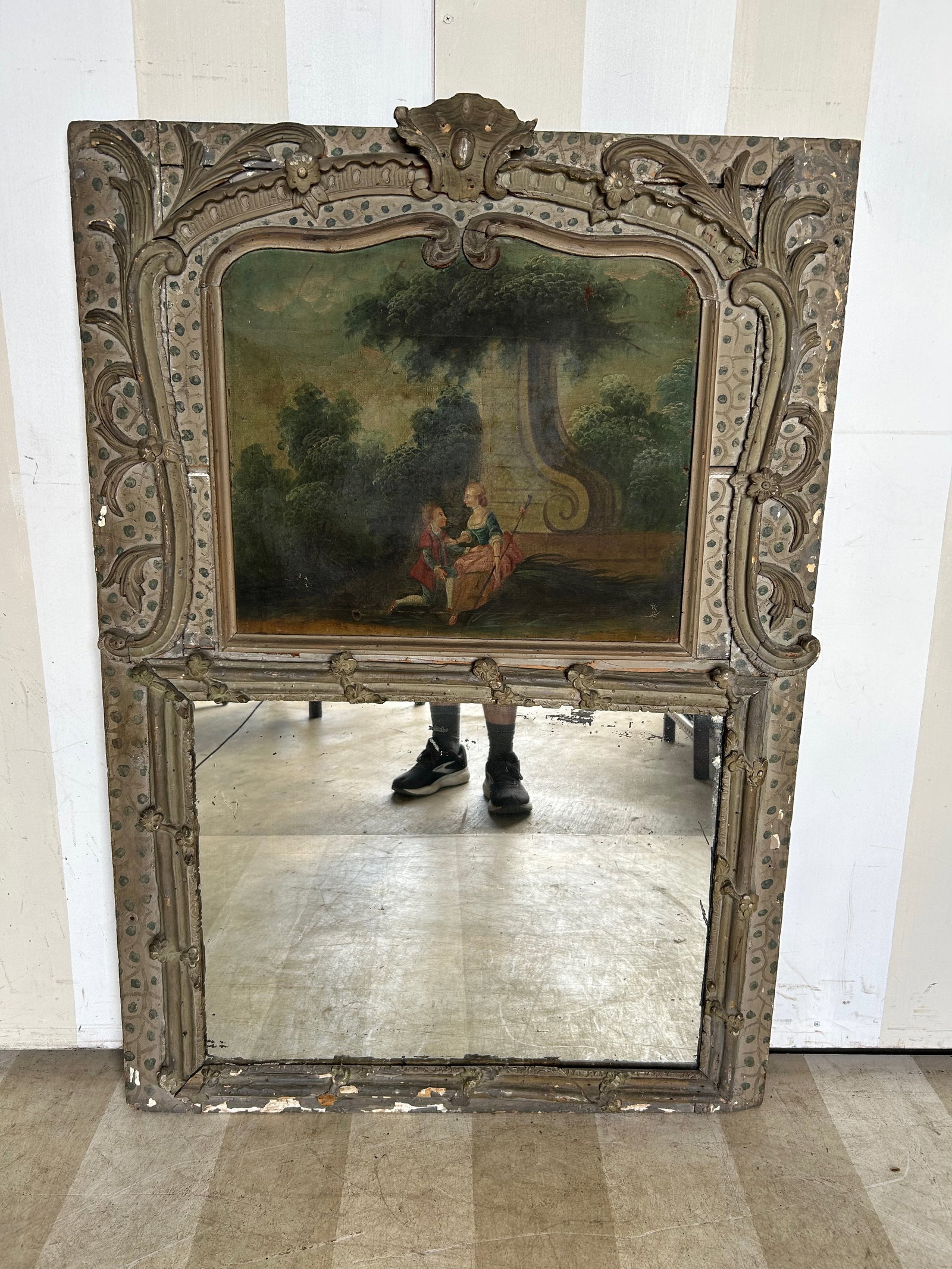 Incredible 18th Century French Trumeau in Original Paint: Incredible 18th Century French Trumeau in Original Paint