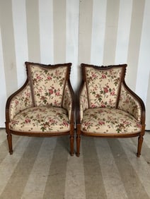 Pair of Antique French Bergères, likely 19th Century