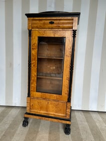 19th Century Biedermeier Vitrine with Ebonized Claw Feet
