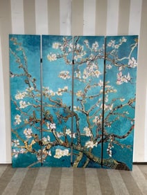 Beautiful Vintage 4 Panel Screen of a Cherry Blossom