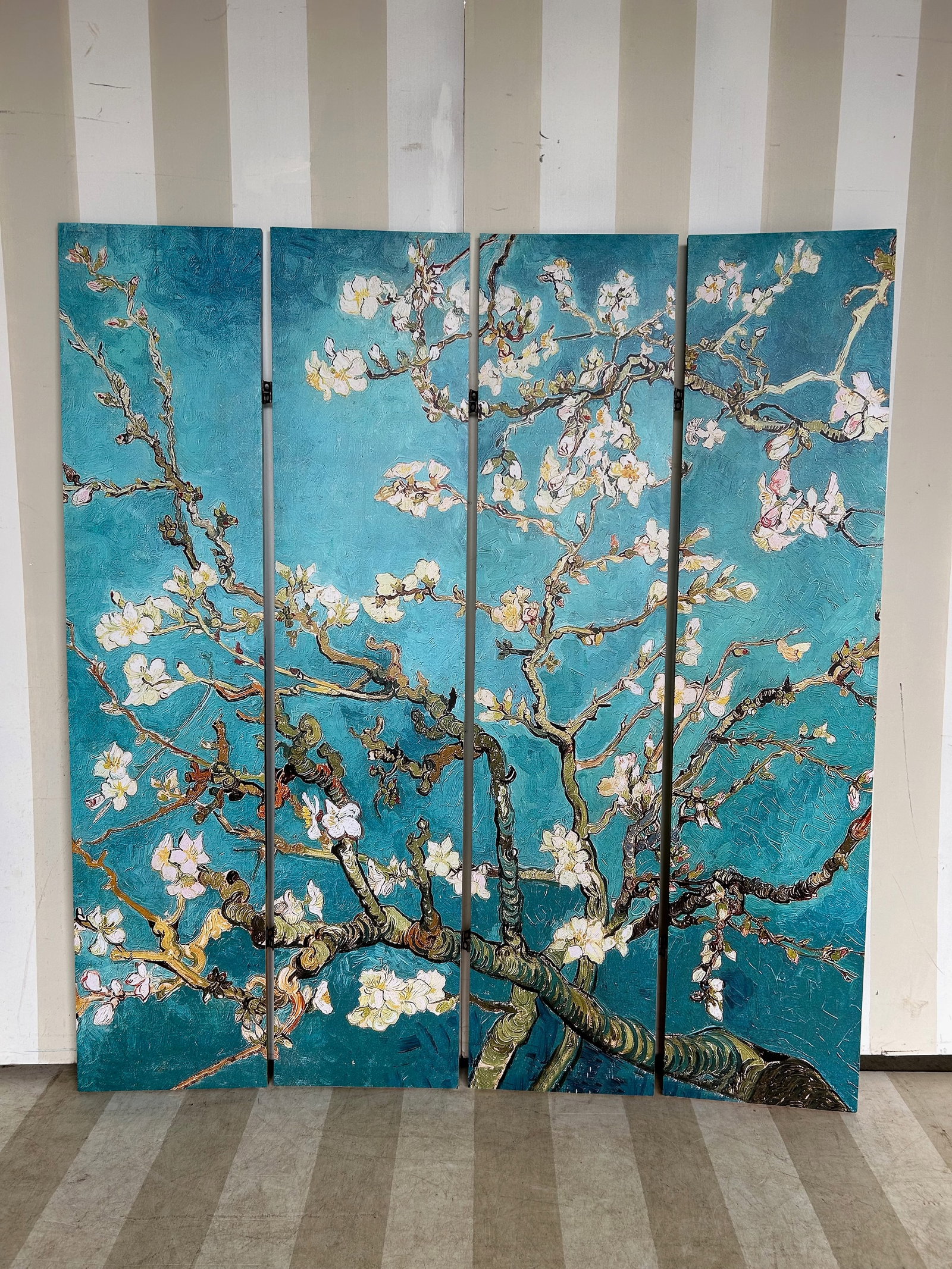 Beautiful Vintage 4 Panel Screen of a Cherry Blossom (1 of 11)
