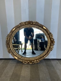 19th Century Oval Giltwood Mirror