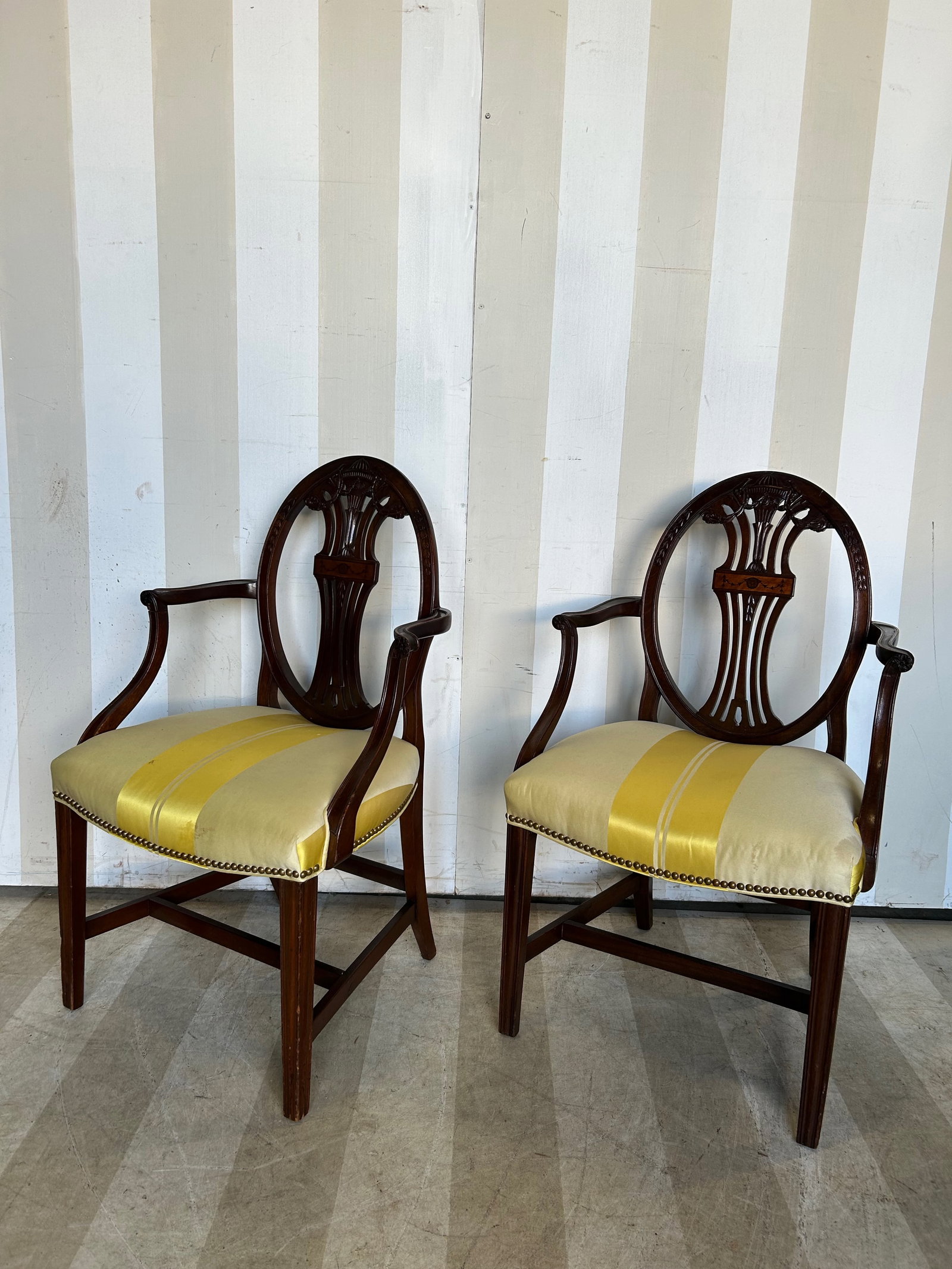 Pair of Antique Federal Style Armchairs- Likely 19th Century: Pair of Antique Federal Style Armchairs- Likely 19th Century