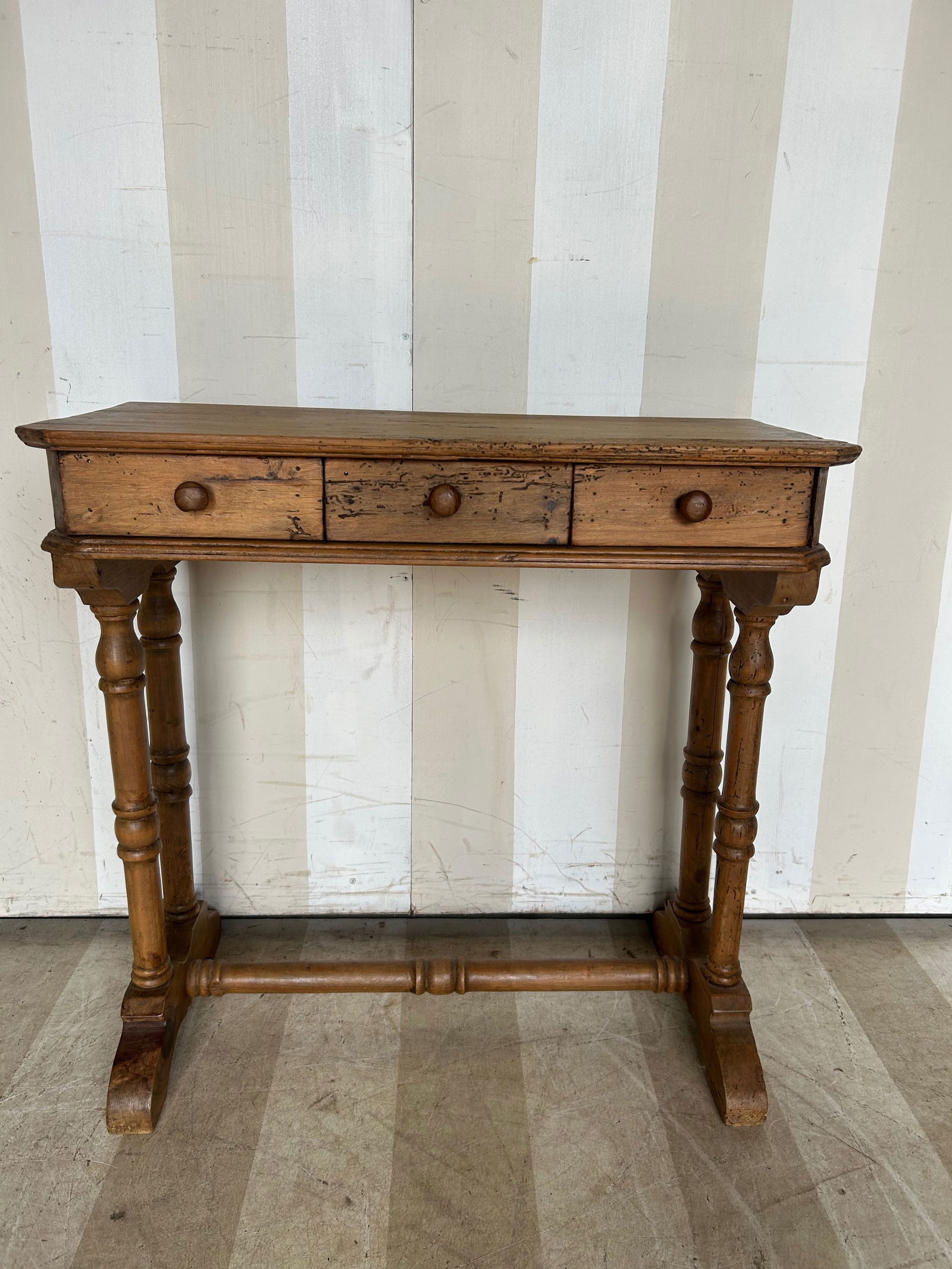 Antique 3 Drawer Side Table, Probably 18th Century (1 of 15)