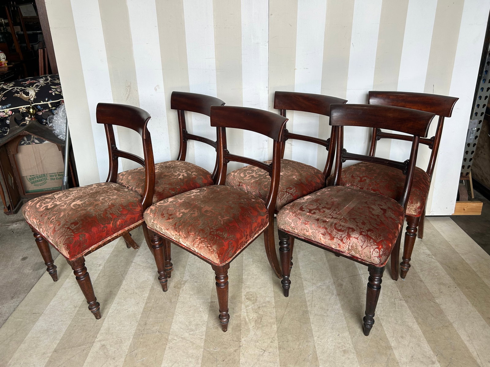 Set of 6 English Mahogany Dining Chairs, 19th Century: Set of 6 English Mahogany Dining Chairs, 19th Century