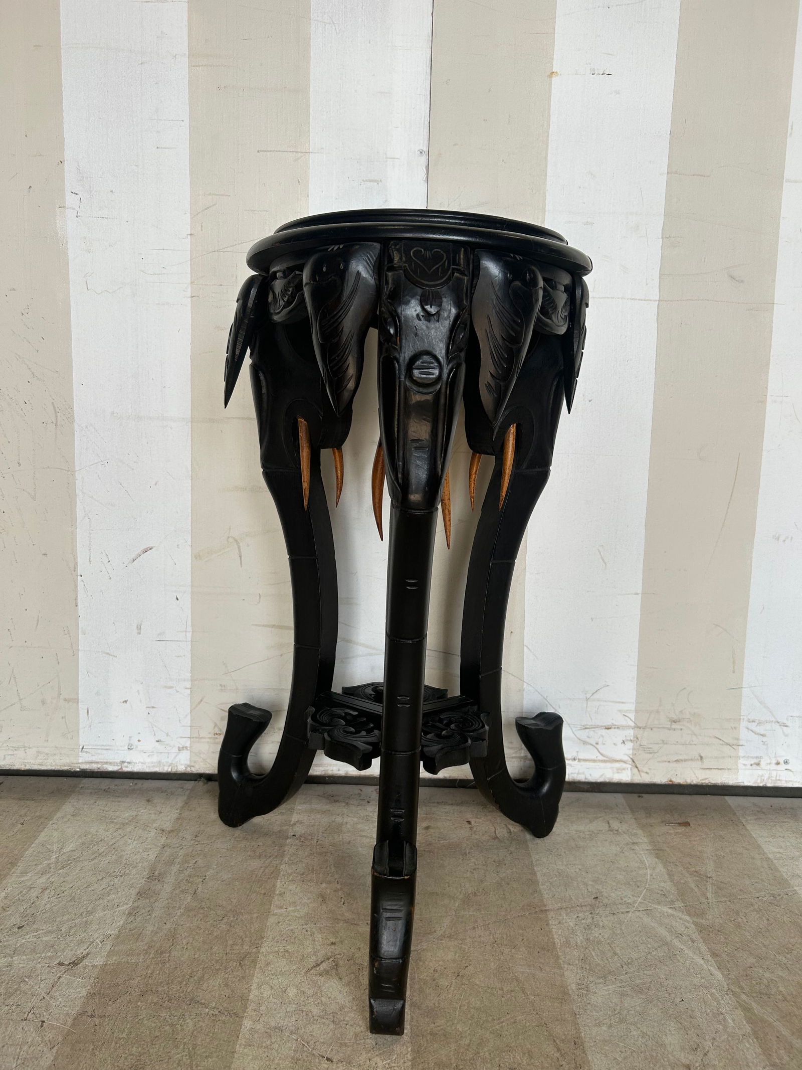 19th Century Anglo Indian Ebony Elephant Stand (1 of 10)