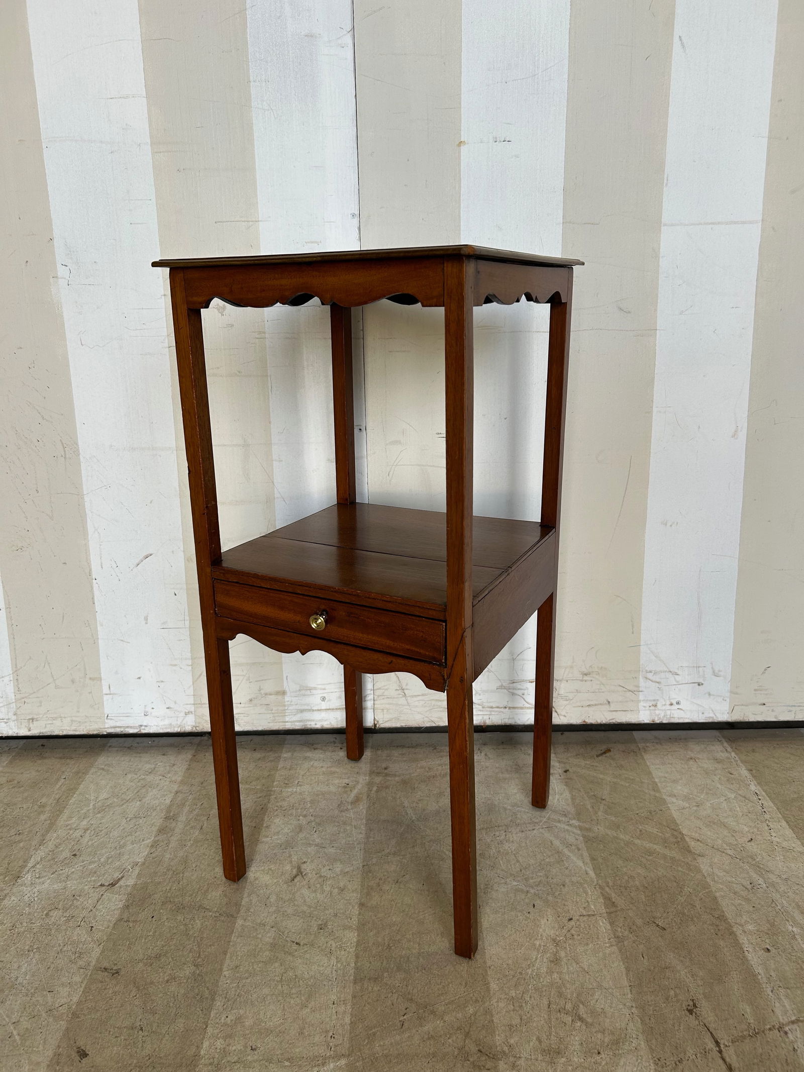 19th Century English Mahogany Side Table with Drawer (near pair to following lot) (1 of 10)