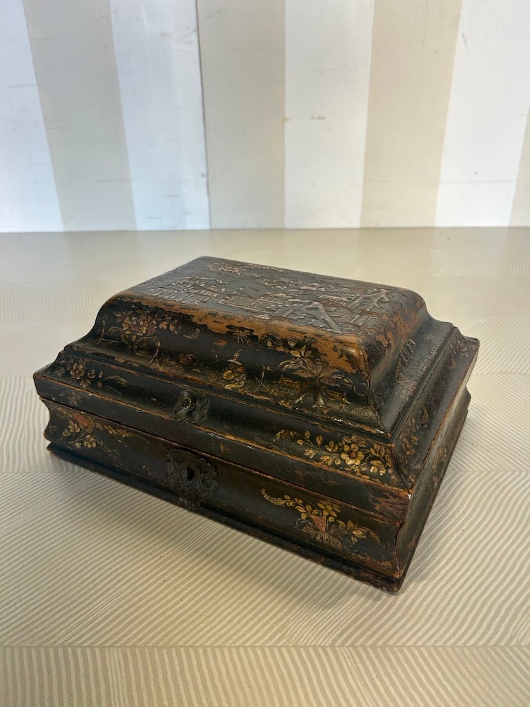 19th Century English Japanned / Lacquered Box (1 of 14)