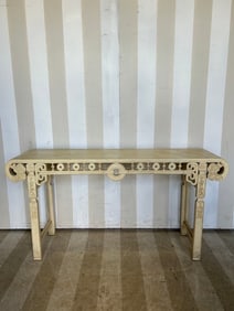 Faux Marble Paint Decorated Antique Chinese Hardwood Altar Table