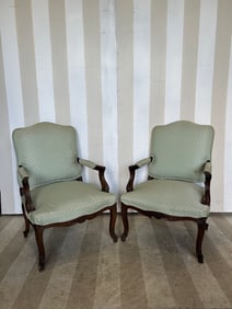 Great Pair of 19th Century French Fauteuils in Designer Fabric