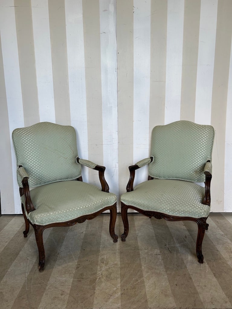 Great Pair of 19th Century French Fauteuils in Designer Fabric: Great Pair of 19th Century French Fauteuils in Designer Fabric