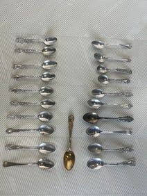 Lot of 21 silver spoons