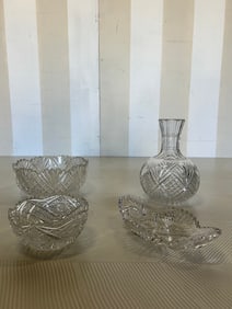 Grouping of Cut Crystal Bowls and Vases