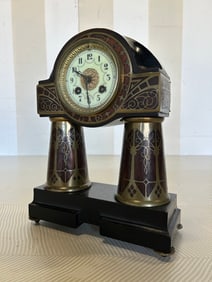 Fabulous little 19th Century Boule style brass inlaid rosewood clock