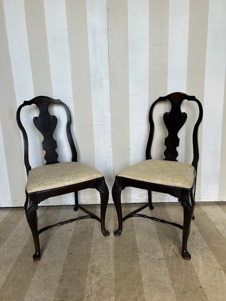 Pair of 18-19th Century Continental Ebonized Side Chairs (1 of 17)