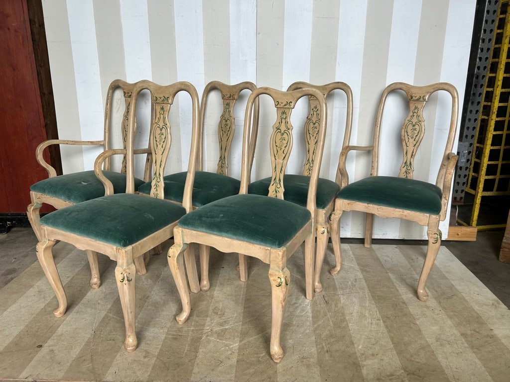 Set of 6 Paint Decorated Dining Chairs (1 of 17)