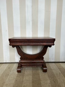 19th Century American Classical Period Crotch Mahogany Games Table