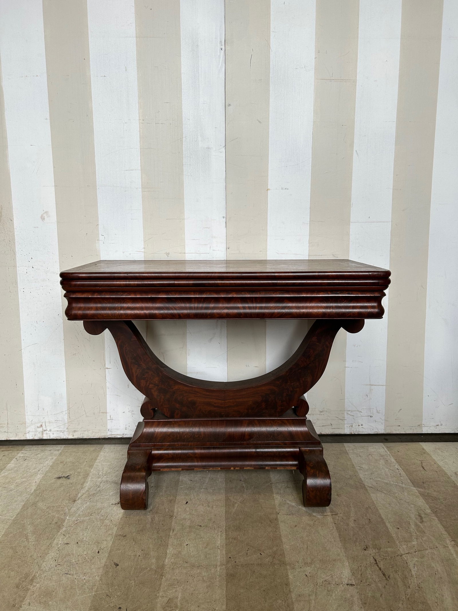 19th Century American Classical Period Crotch Mahogany Games Table (1 of 15)