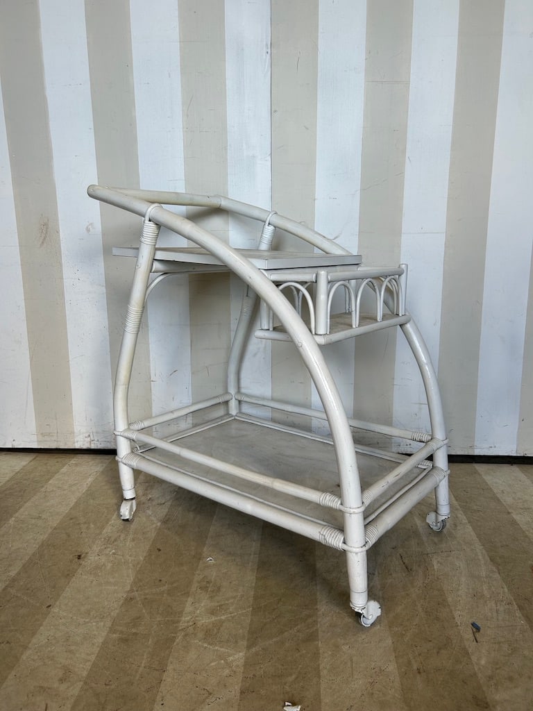 Vintage Rolling Bamboo Cart (1 of 15)