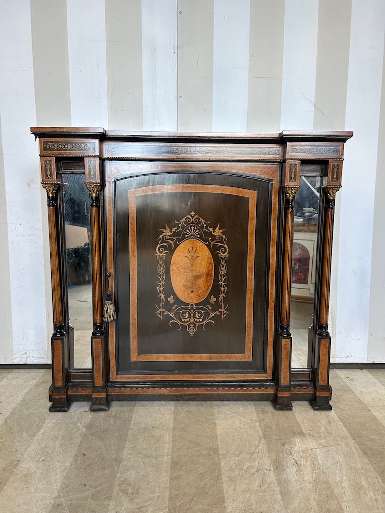 Incredible 19th Century English Inlaid Credenza, Possibly Edwards and Roberts: Incredible 19th Century English Inlaid Credenza, Possibly Edwards and Roberts