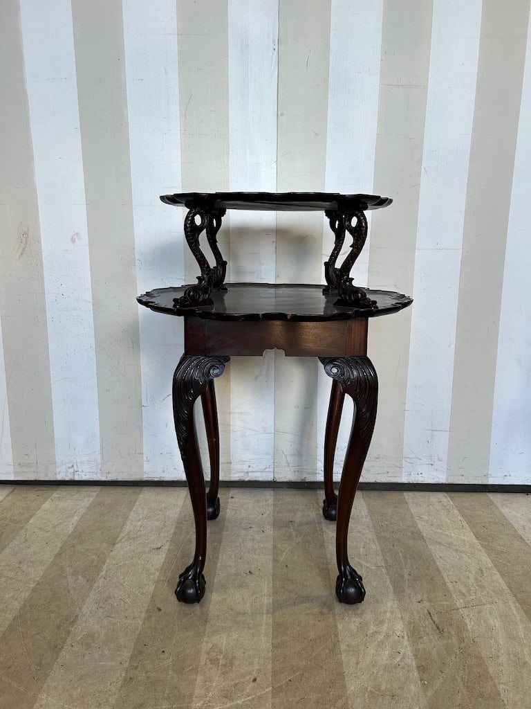 Antique 2 Tier English Mahogany Table , Newel Provenance (1 of 12)