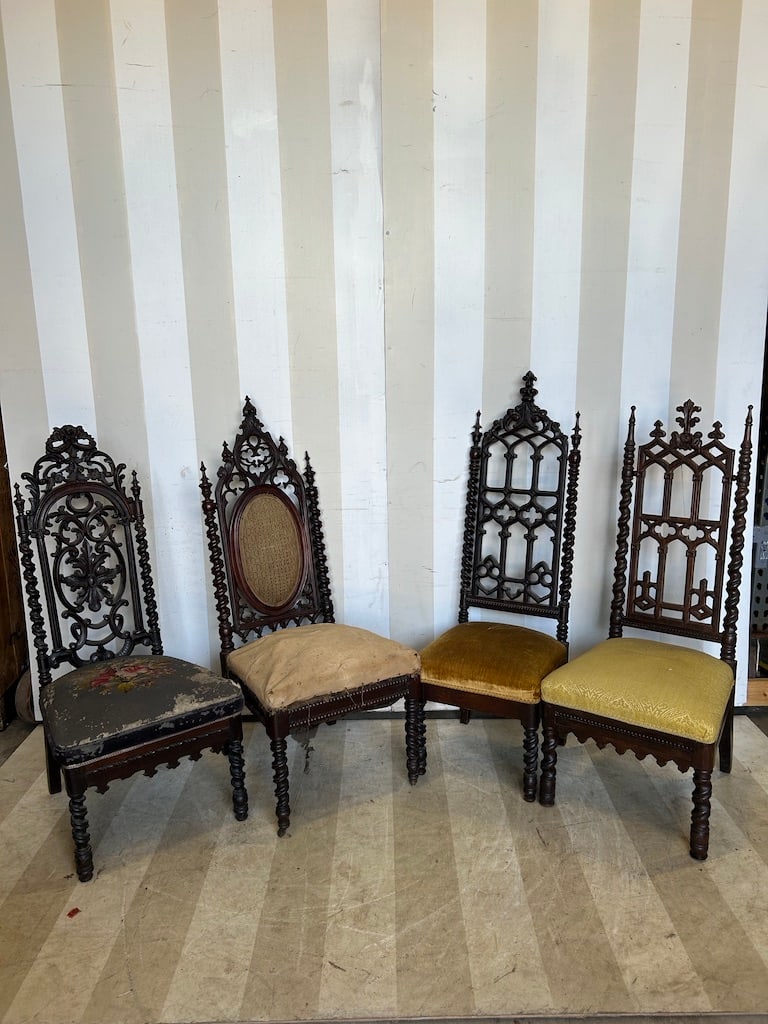 4 Single 19th Century American or English Gothic Chairs (1 of 12)