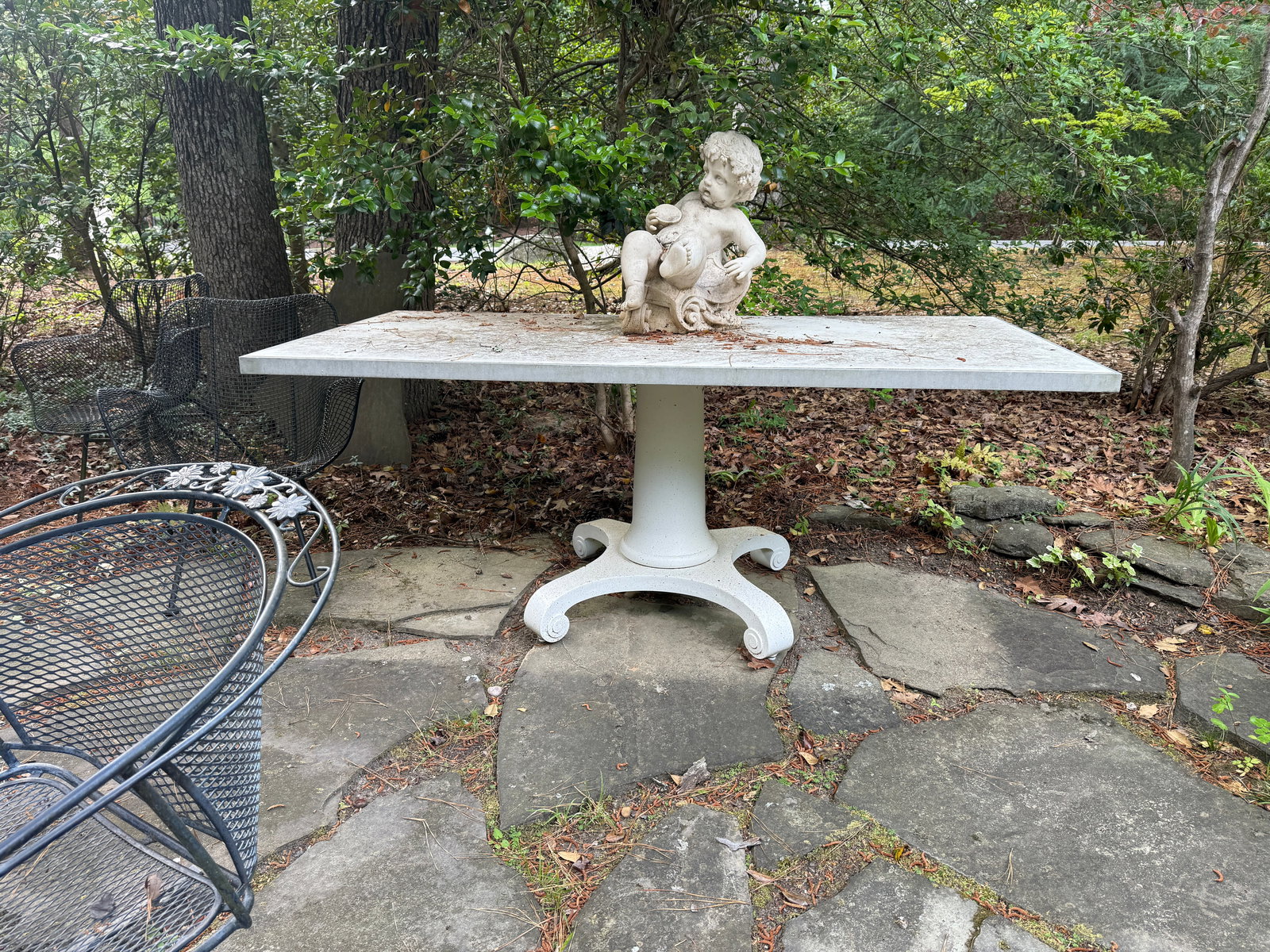 Custom Early McKinnon and Harris Abbot Table with Teck Stone Top- retailed over $20,000: Custom Early McKinnon and Harris Abbot Table with Teck Stone Top. Retails for over $20,000. Estate fresh- will clean and post better photos tomorrow