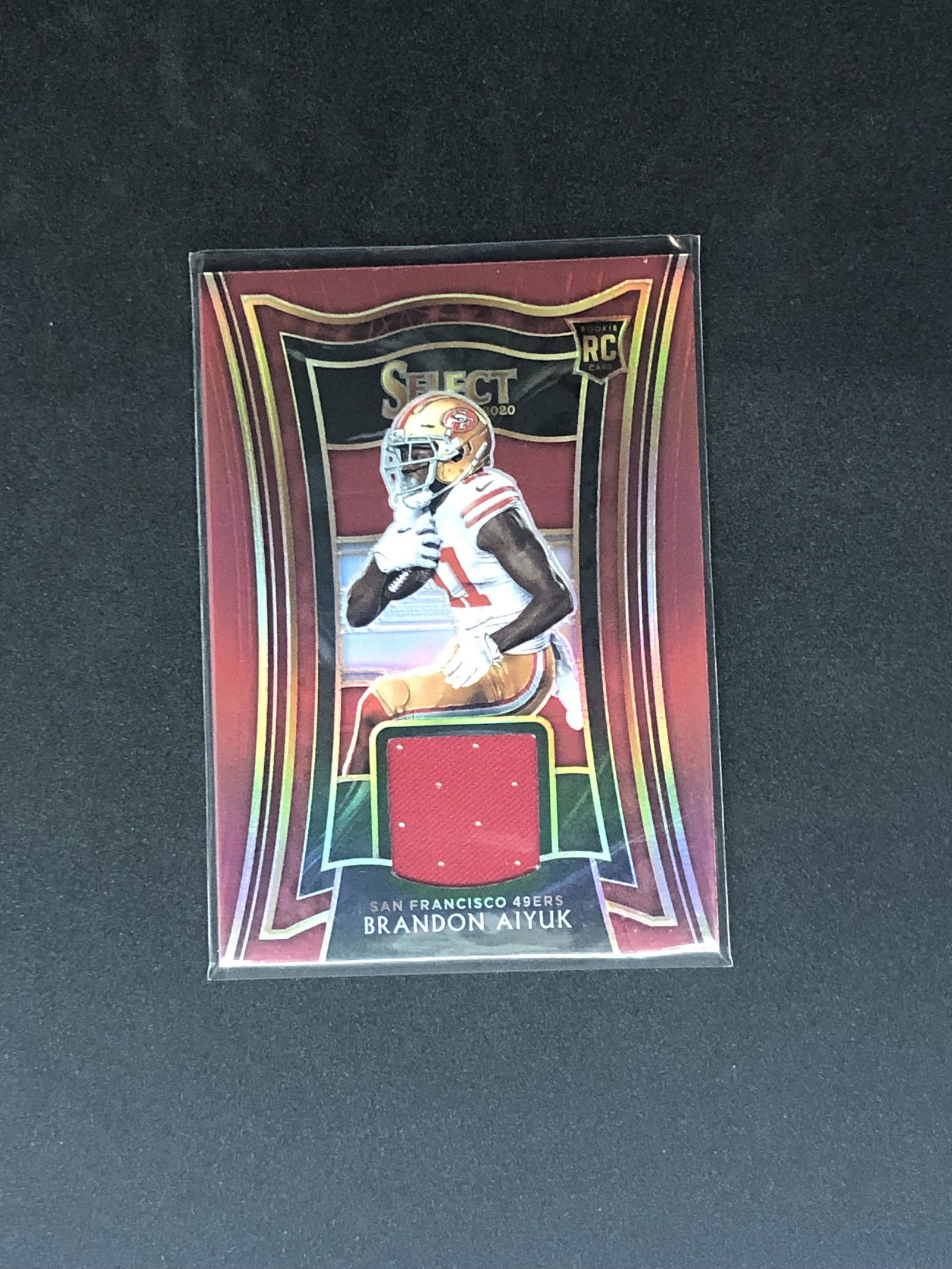 Brandon Aiyuk Panini Select Red Refractor Rookie Relic (1 of 1)