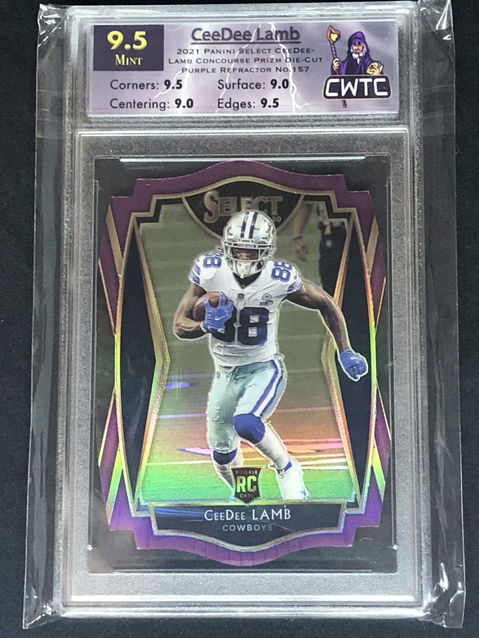 CeeDe Lamb Die Cut Panini Select Purple Rookie CWTC 9.5 (1 of 1)