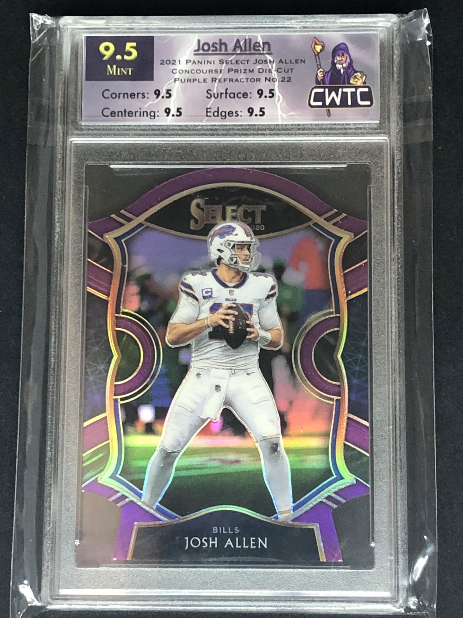 Josh Allen Panini Select Die Cut Purple CWTC 9.5 (1 of 1)