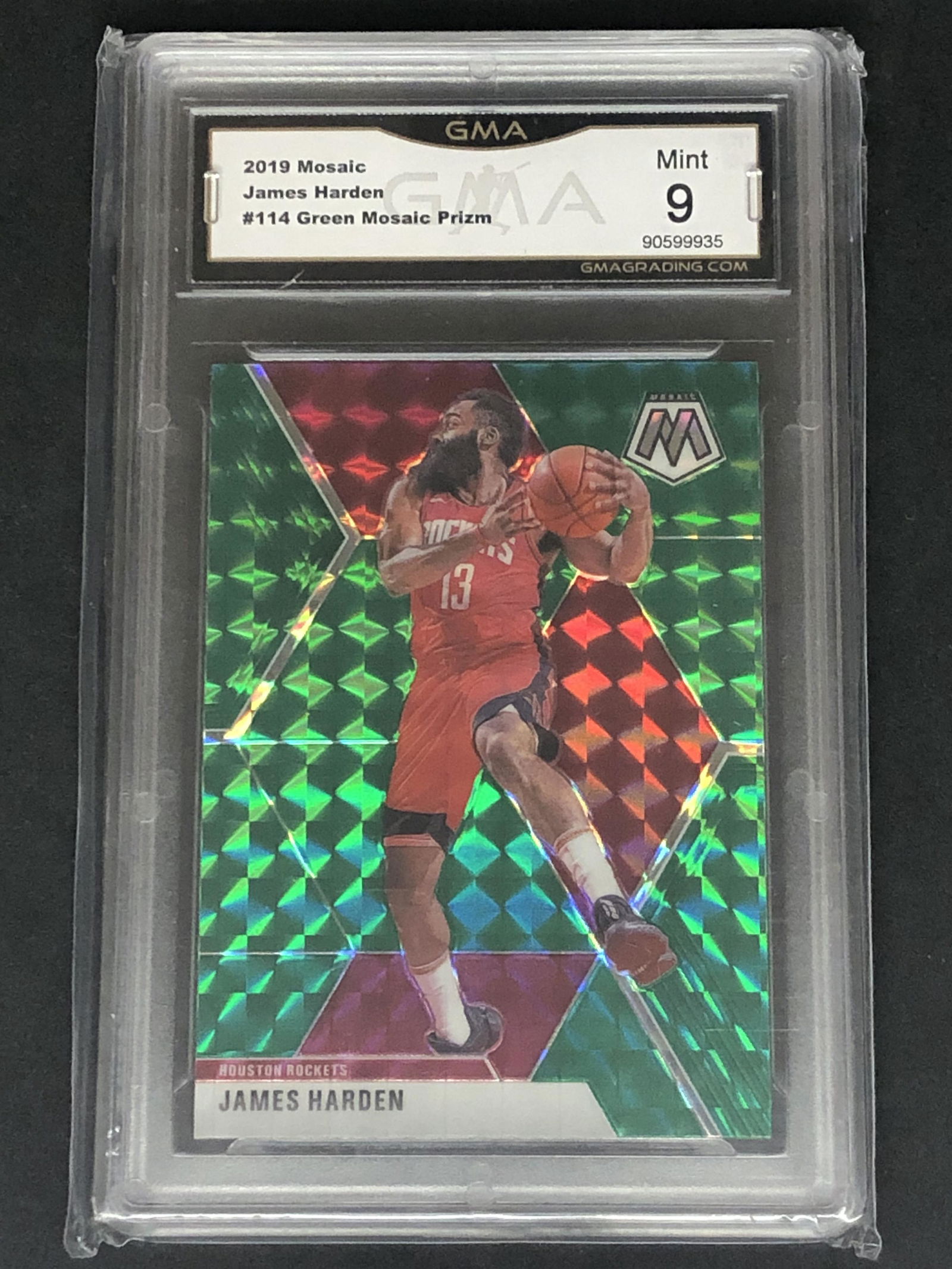James Harden Panini Mosaic Green GMA 9 (1 of 1)