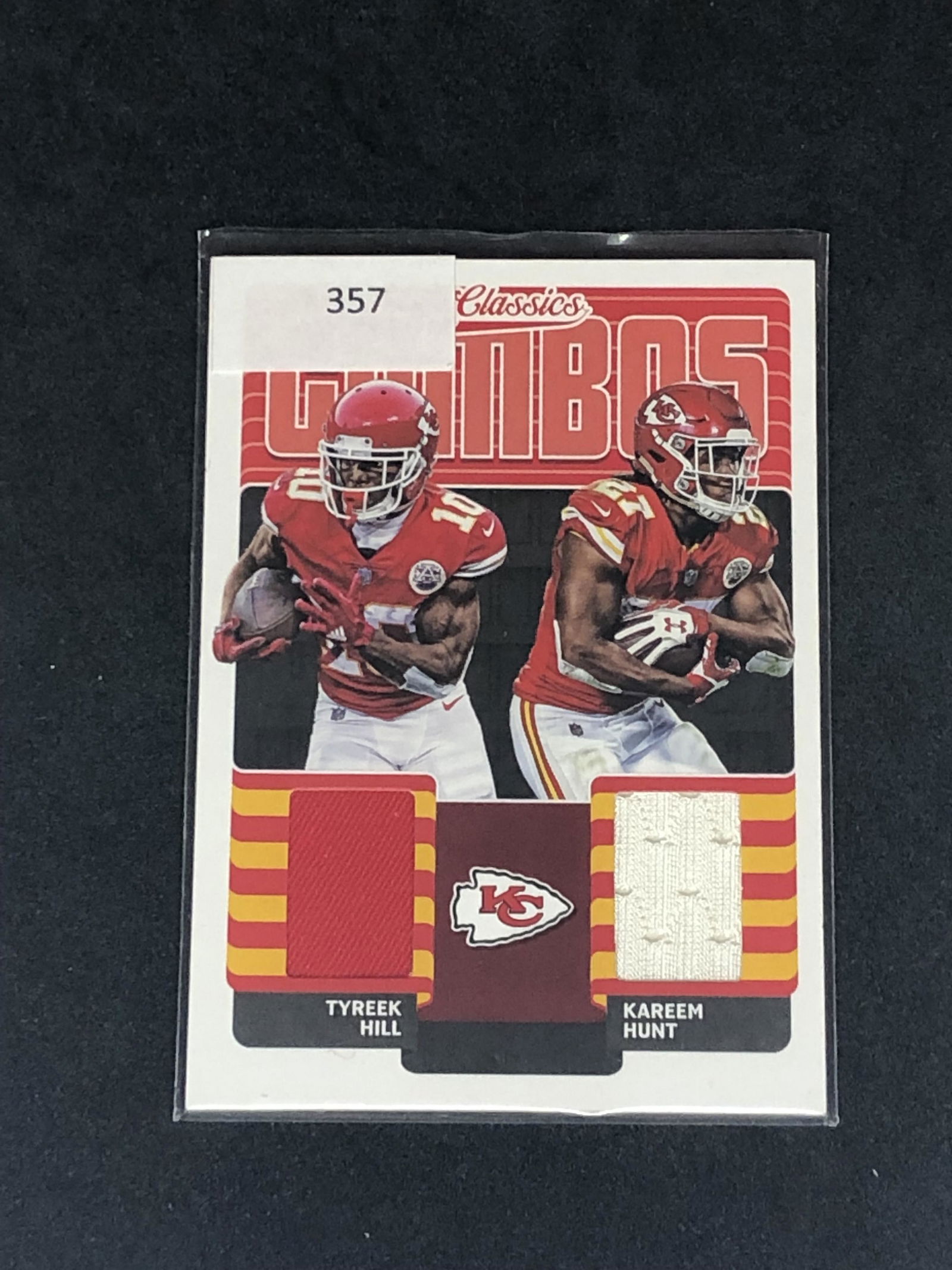 Tyreek Hill/ Kareem Hunt Panini Classics Relic (1 of 1)