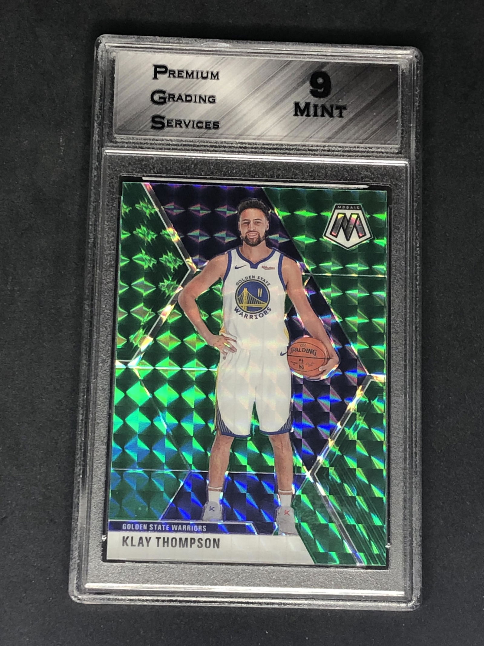 Klay Thompson Panini Mosaic Refractor Graded PGS 9 (1 of 1)