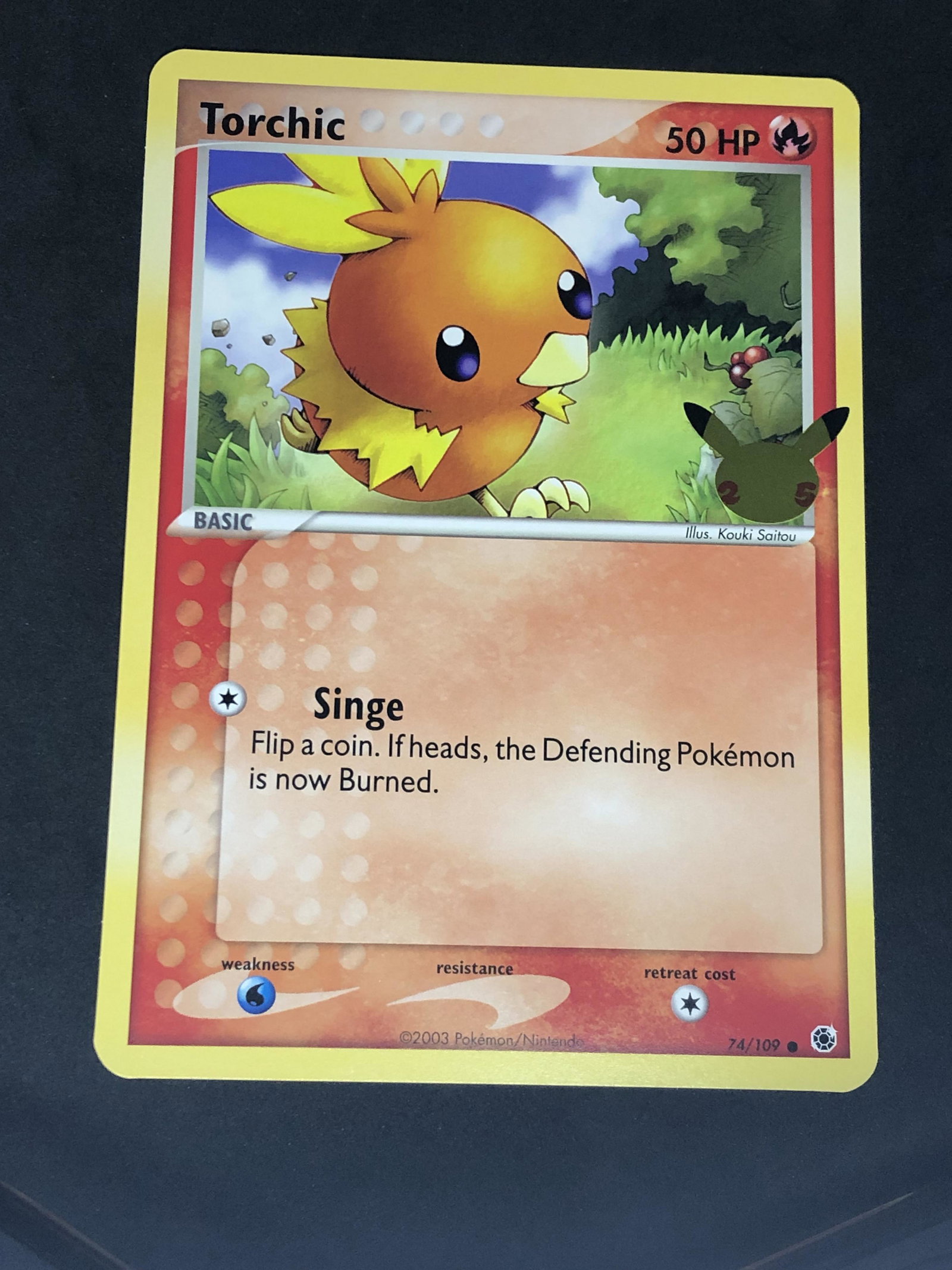 Torchic Jumbo Pokemon Card 25th Ann. (1 of 1)
