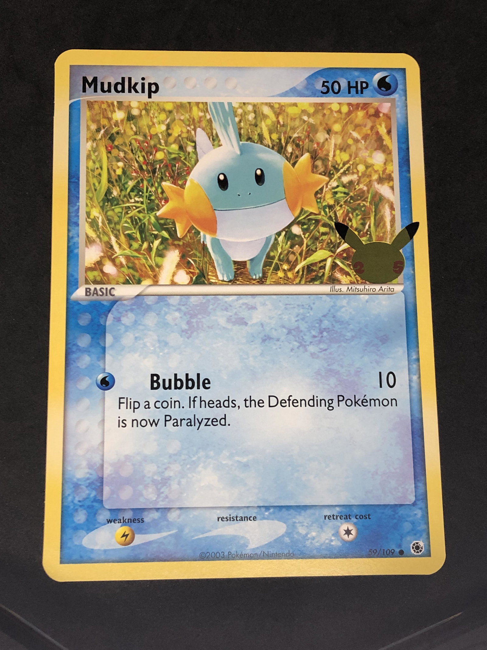 Mudkip Jumbo Pokemon Card 25th Ann.: Pokemon Card