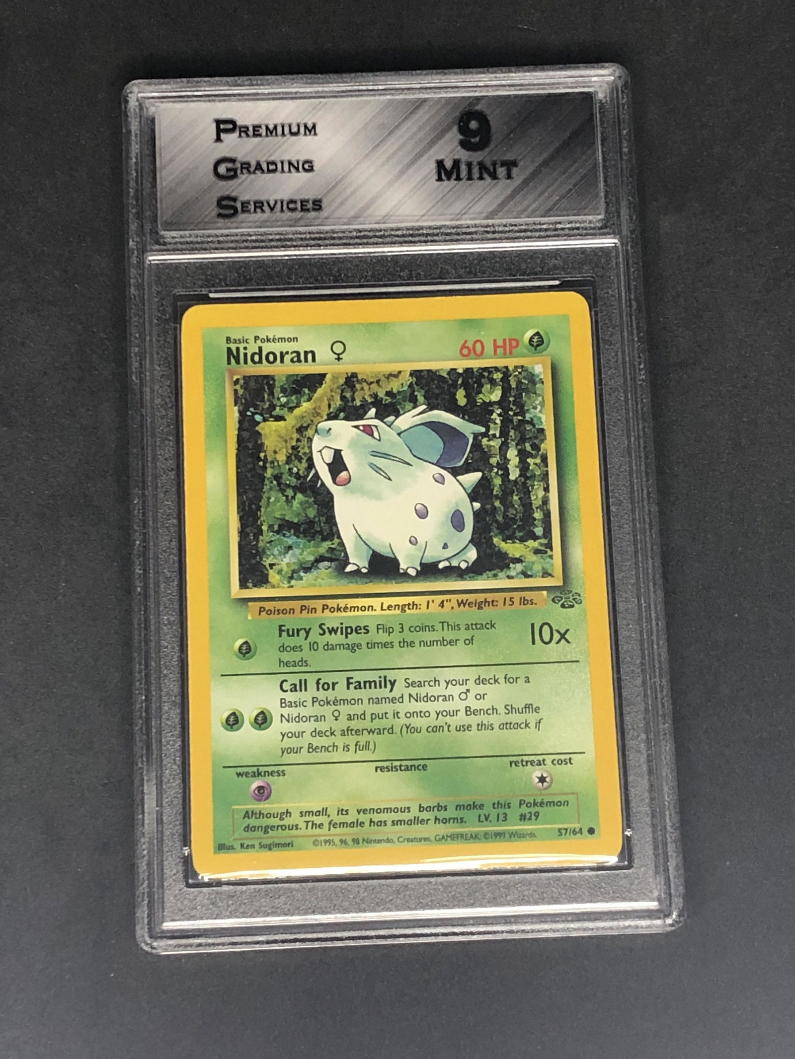 Jungle Set Nidoran Graded PGS 9 (1 of 1)