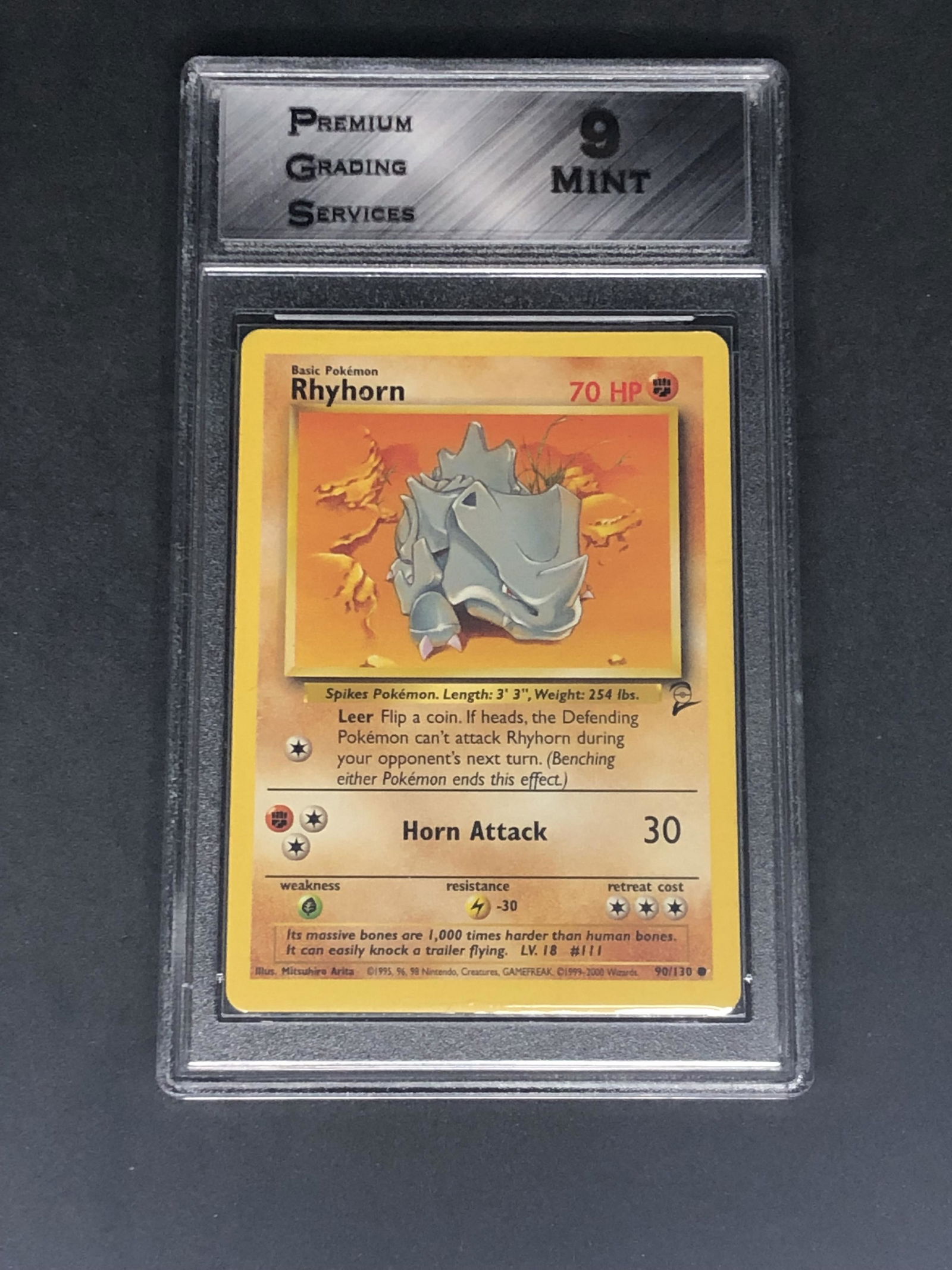 Base Set 2 Rhyhorn Graded PGS 9 (1 of 1)