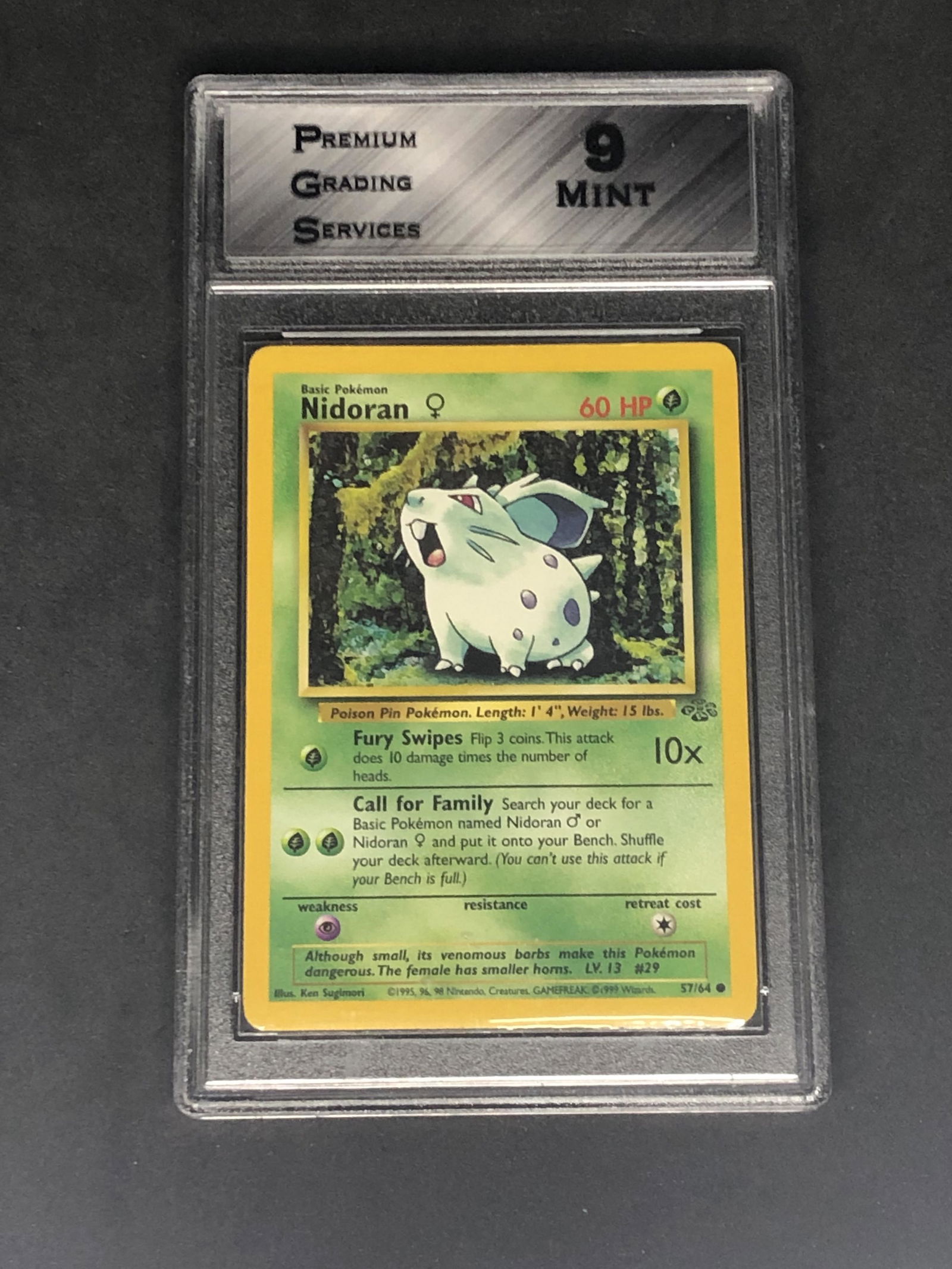 Jungle Set Nidoran Graded PGS 9 (1 of 1)