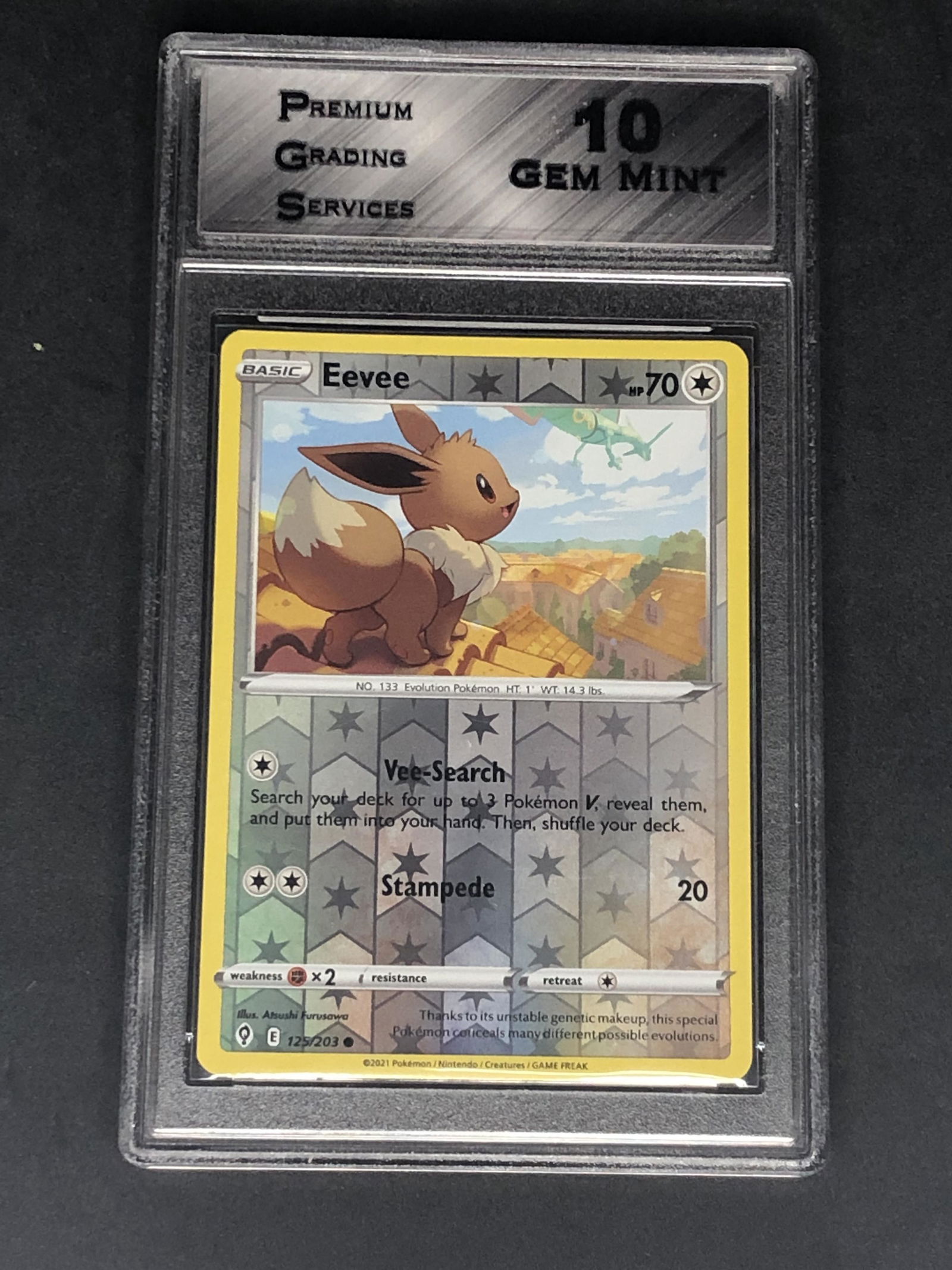 Eevee Reverse Holo Graded PGS 10 (1 of 1)