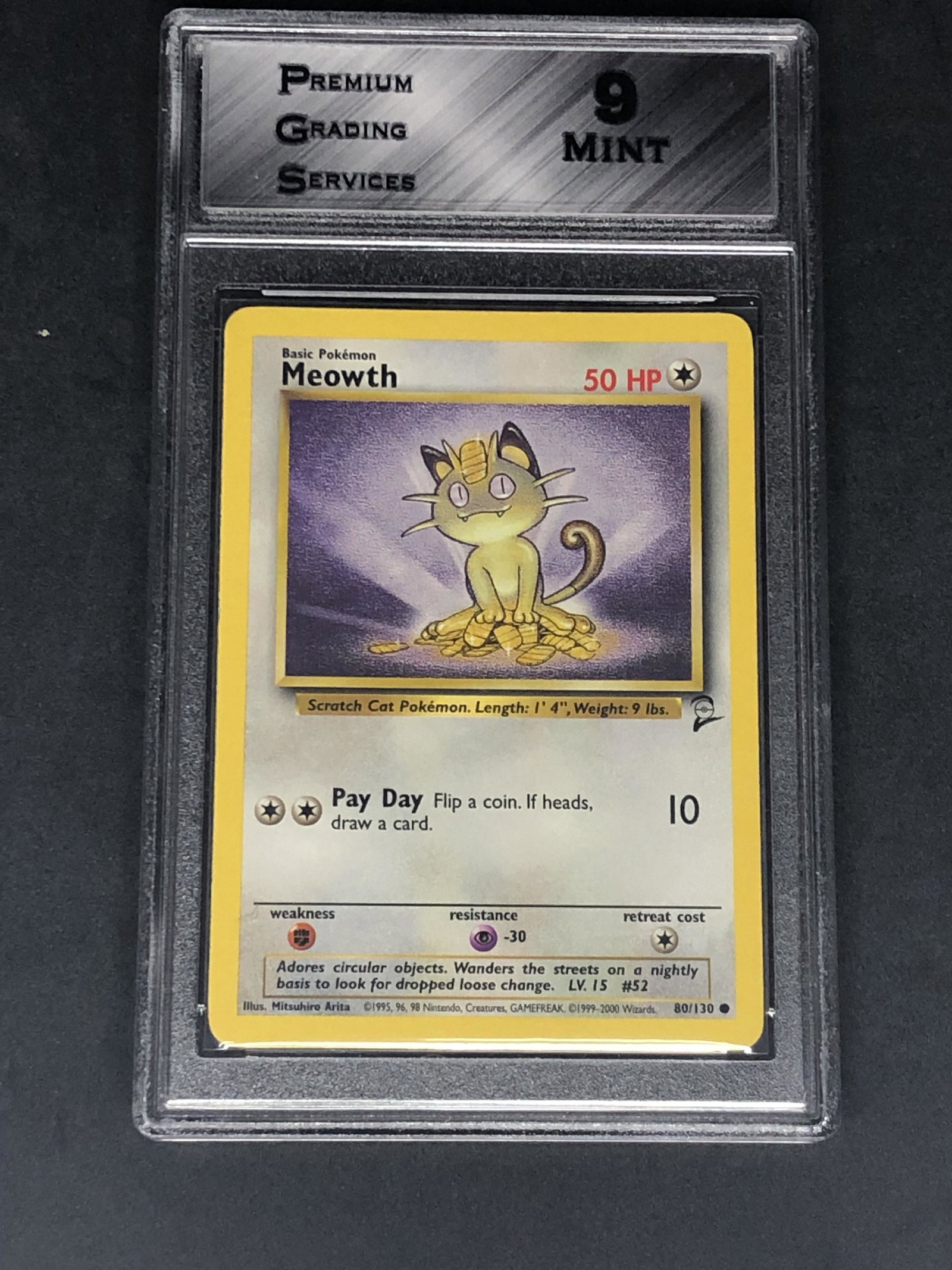Base Set 2 Meowth Graded PGS 9 (1 of 1)