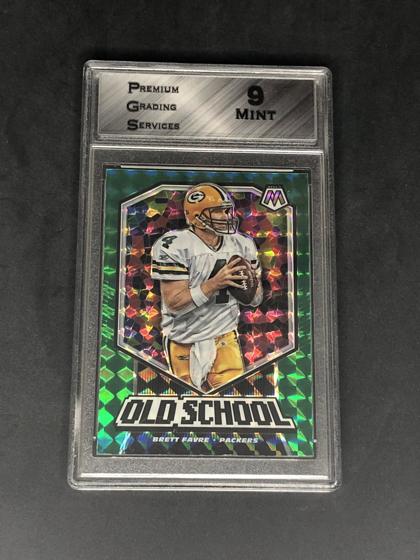 Brett Favre Panini Mosaic Refractor Graded PGS 9 (1 of 1)