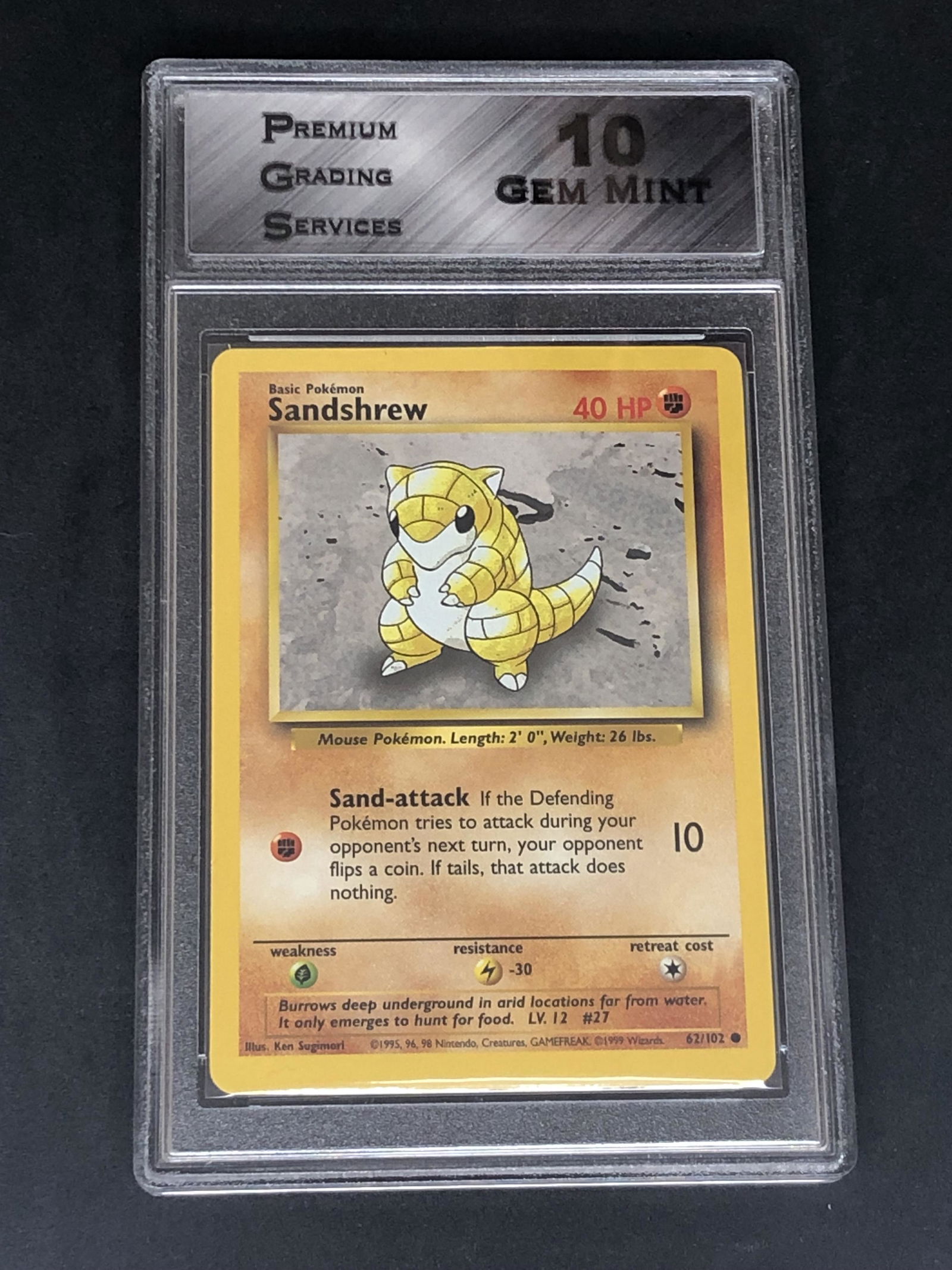 Base Set Sandshrew Graded PGS 10 (1 of 1)