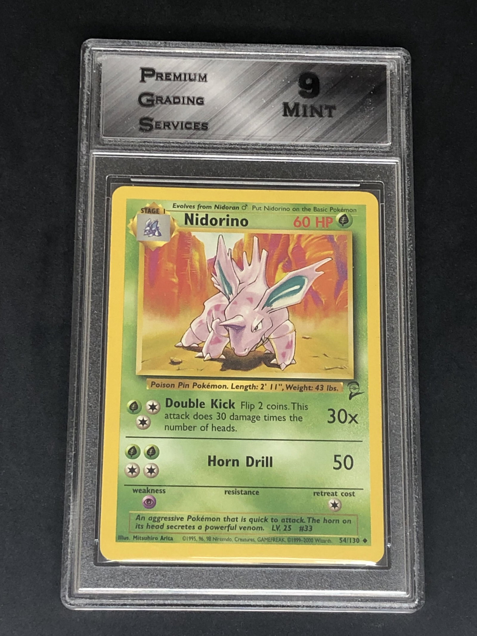 Base Set 2 Nidorino Graded PGS 9 (1 of 1)