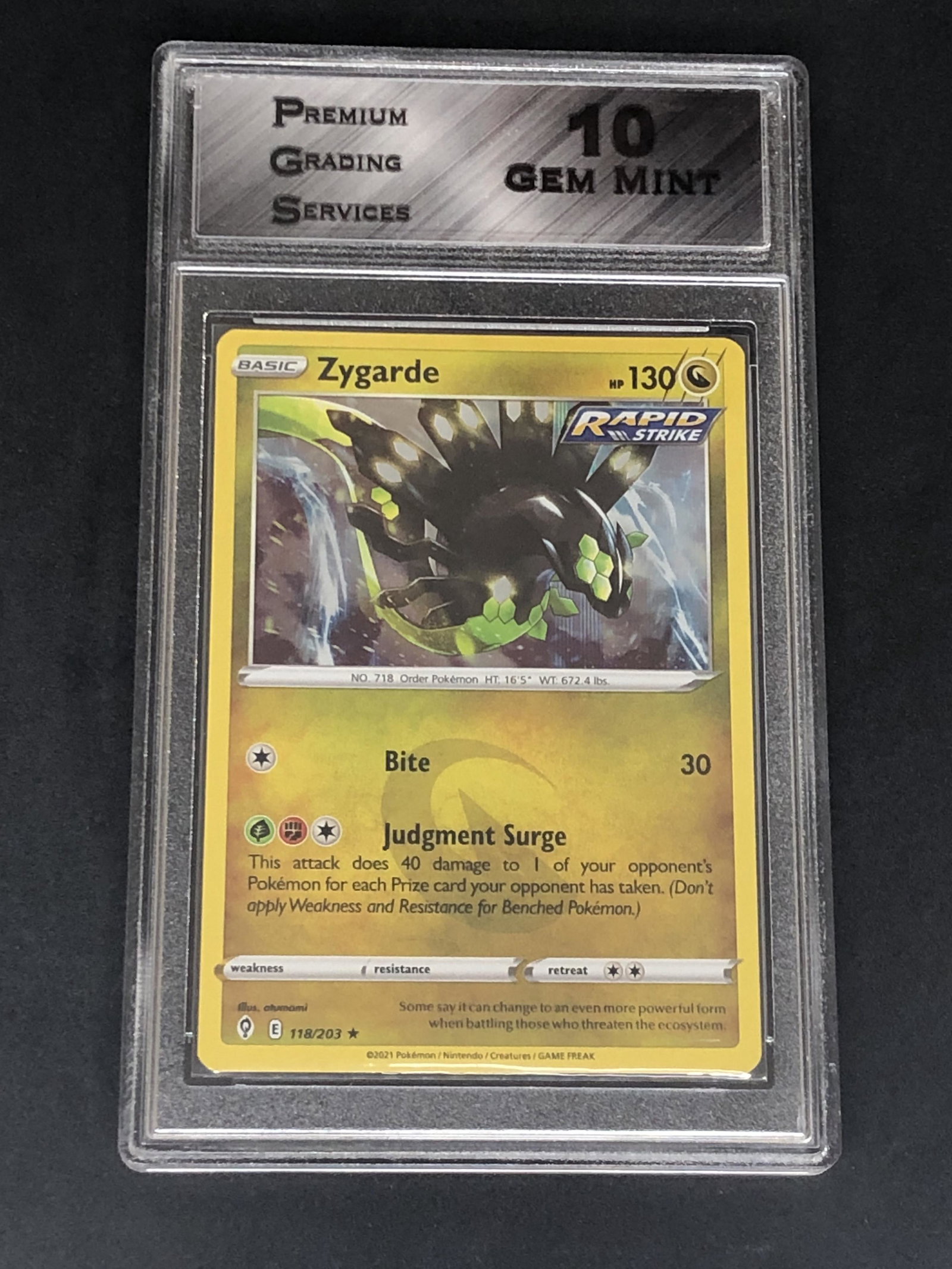 Zygarde Rapid Strike Holo Graded PGS 10 (1 of 1)