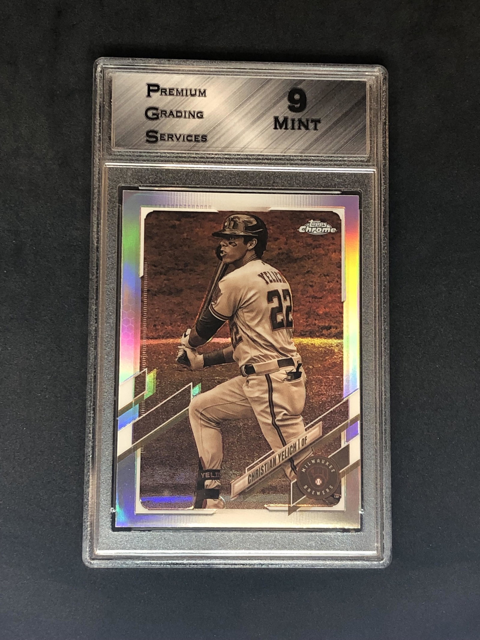 Christian Yelich Topps Chrome Sepia Refractor Graded (1 of 1)