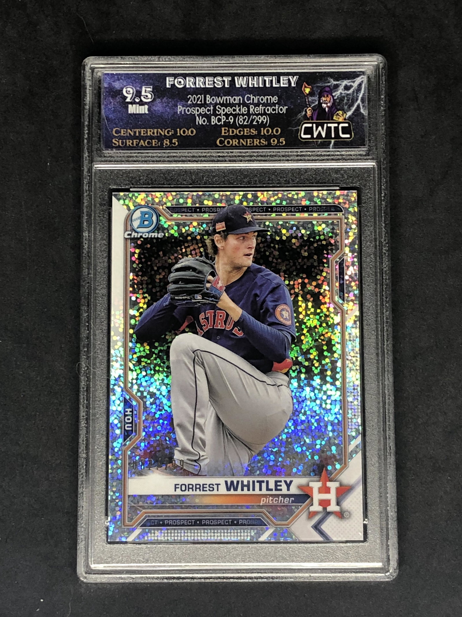 Forrest Whitley Bowman Chrome Speckle Refractor Graded (1 of 1)