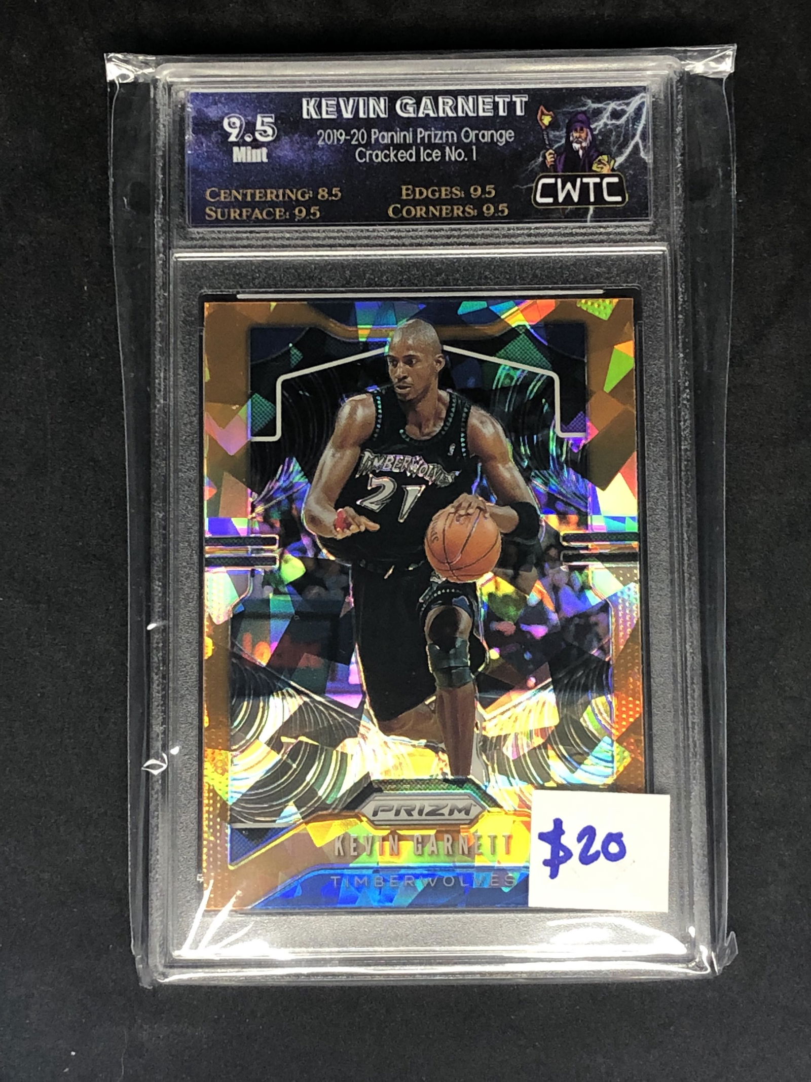 Kevin Garnett Panini Prizm Orange Cracked Ice Graded (1 of 1)