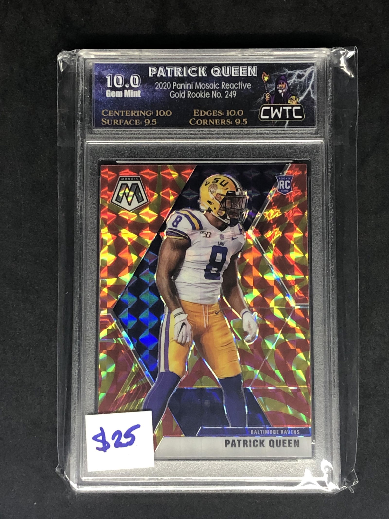Patrick Queen Panini Mosaic Reactive Gold Rookie Graded (1 of 1)