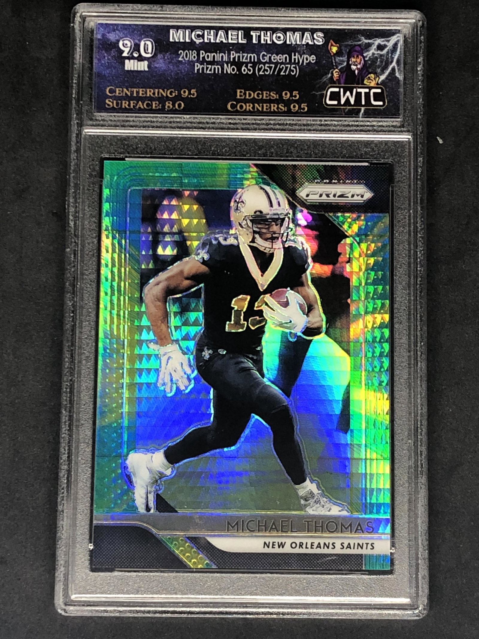 Michael Thomas Panini Prizm Green Hyper Graded CWTC 9 (1 of 1)