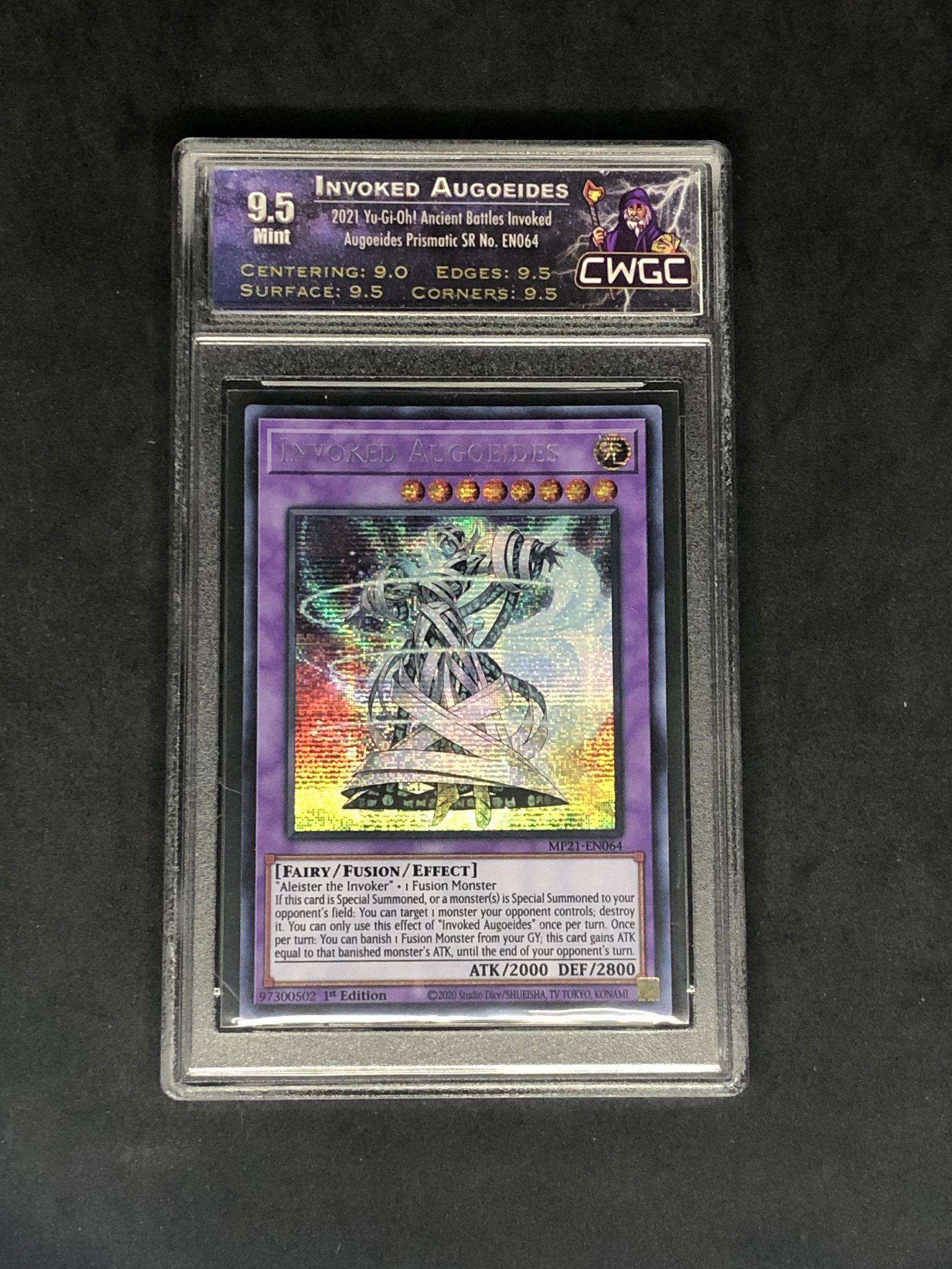 Invoked Augoedis Prismatic Secret Rare Graded CWTC 9.5: Graded Yugioh Card